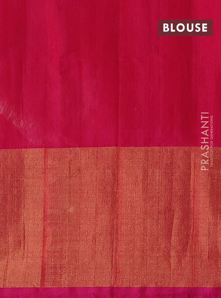 Peach & Pink Ikat Silk Cotton Saree