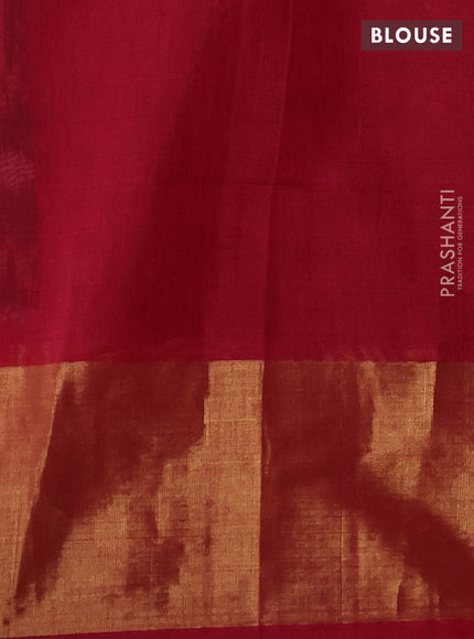 Wine & Red Ikat Silk Cotton Saree