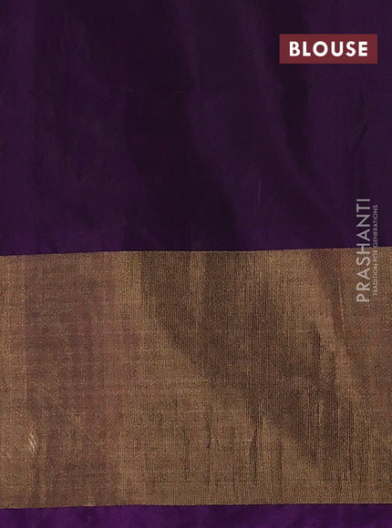 Lime Green & Purple Ikat Silk Cotton Saree