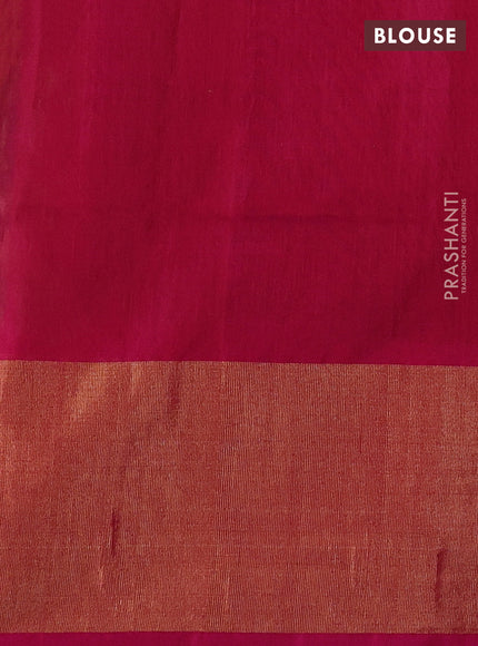 Green & Pink Ikat Silk Cotton Saree