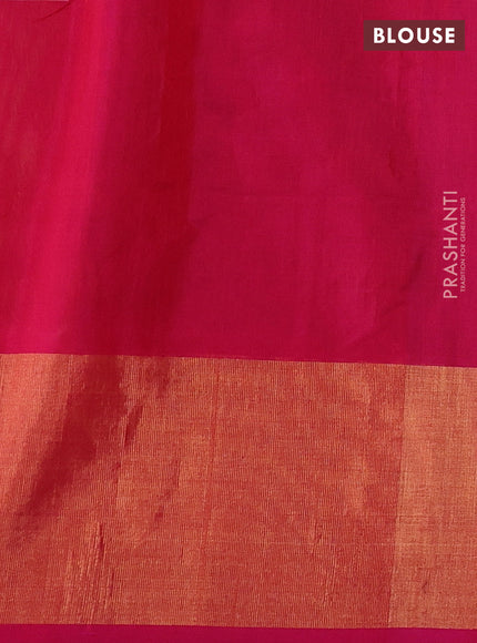 Green & Pink Ikat Silk Cotton Saree