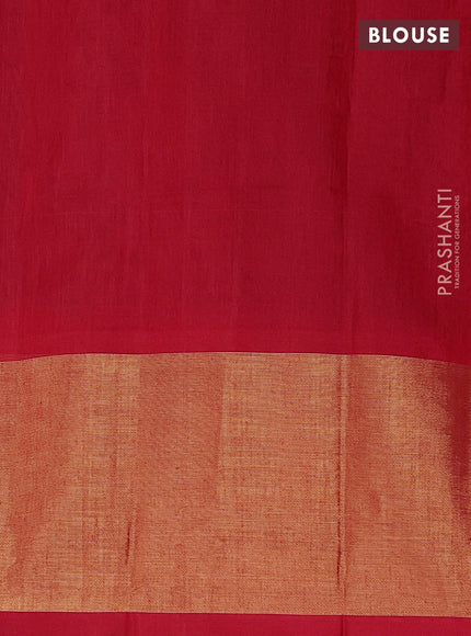 Violet & Red Ikat Silk Cotton Saree