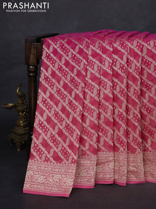Pink & Orange Ombre Banarasi Georgette Saree