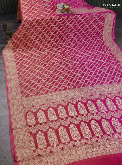 Pink & Orange Ombre Banarasi Georgette Saree