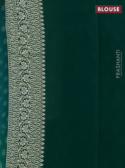 Peacock Blue & Green Ombre Banarasi Georgette Saree