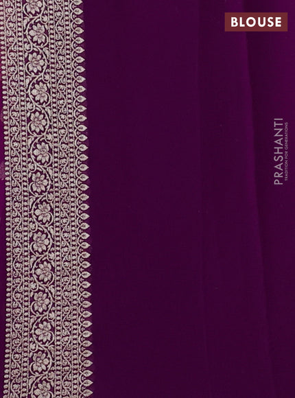 Magenta & Purple Ombre Banarasi Georgette Saree