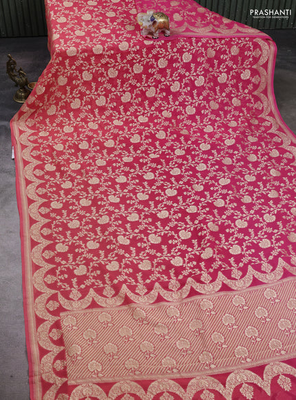 Pink & Orange Ombre Banarasi Georgette Saree