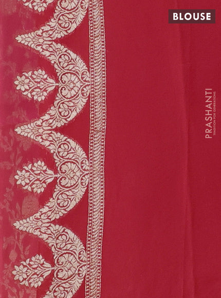 Pink & Orange Ombre Banarasi Georgette Saree