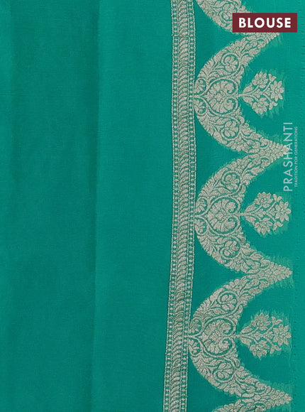 Teal Green & Teal Blue Ombre Banarasi Georgette Saree