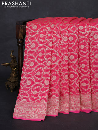 Orange & Pink Ombre Banarasi Georgette Saree