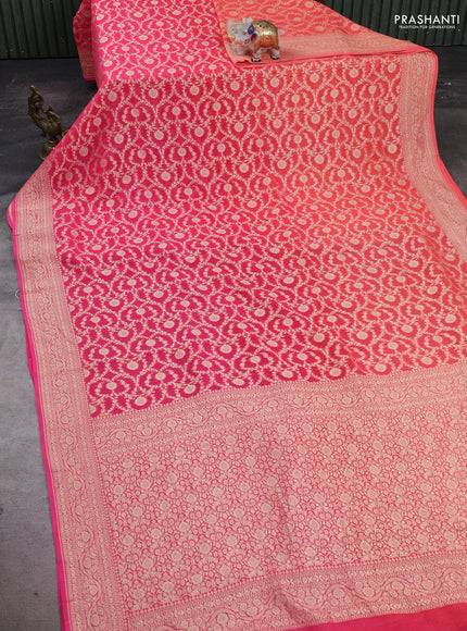 Orange & Pink Ombre Banarasi Georgette Saree
