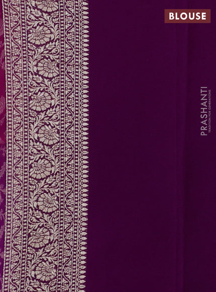 Magenta & Purple Ombre Banarasi Georgette Saree