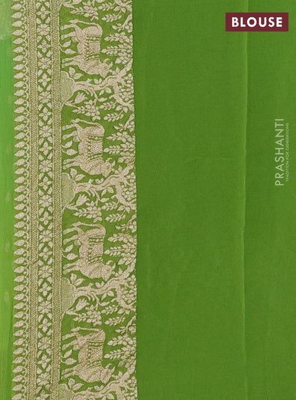 Teal & Light Green Ombre Banarasi Georgette Saree