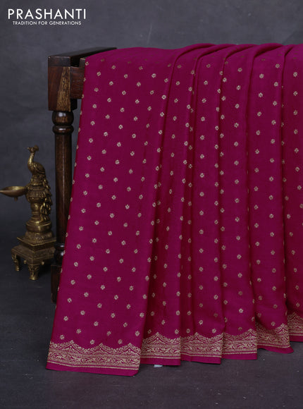 Pink & Purple Banarasi Crepe Saree