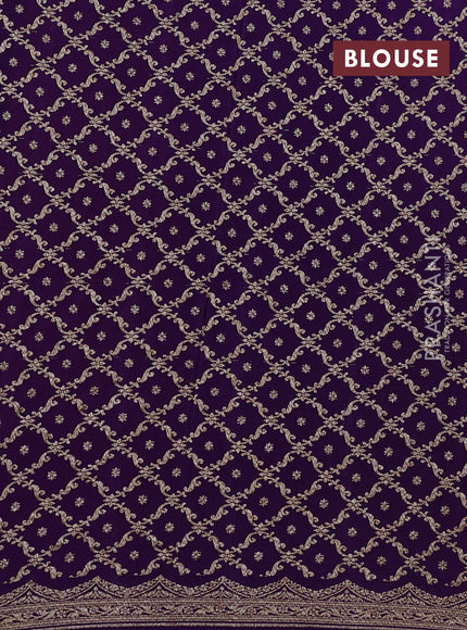 Pink & Purple Banarasi Crepe Saree
