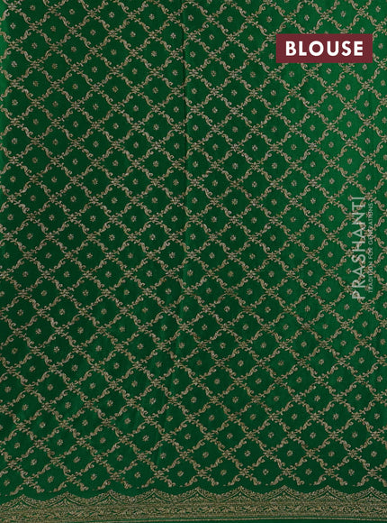 Violet & Green Banarasi Crepe Saree