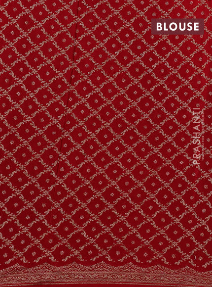 Black & Red Banarasi Crepe Saree