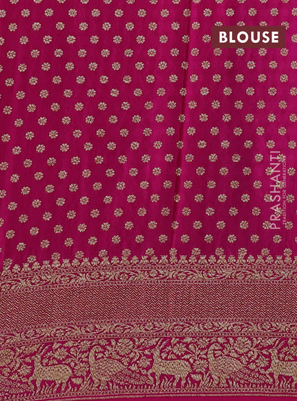 Green & Pink Banarasi Crepe Saree