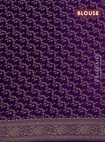Pink & Purple Banarasi Crepe Saree