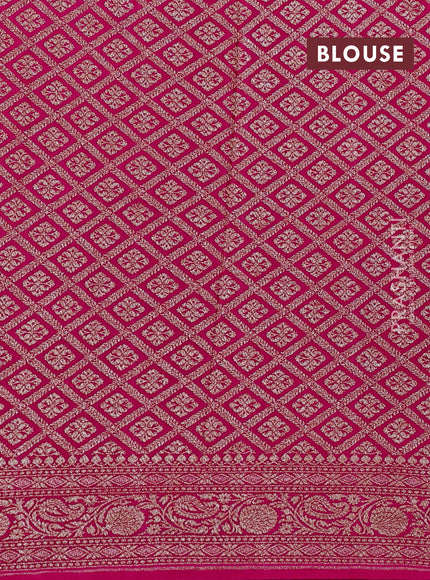 Purple & Pink Banarasi Crepe Saree