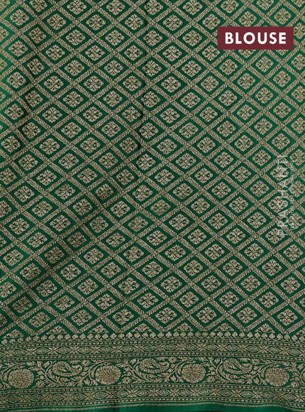 Red & Green Banarasi Crepe Saree