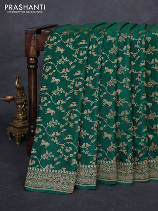 Green Banarasi Crepe Saree