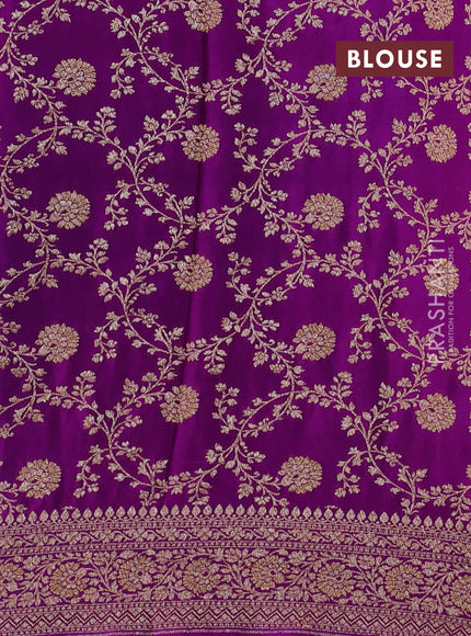 Green & Purple Banarasi Crepe Saree