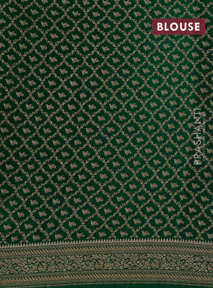 Red & Green Banarasi Crepe Saree