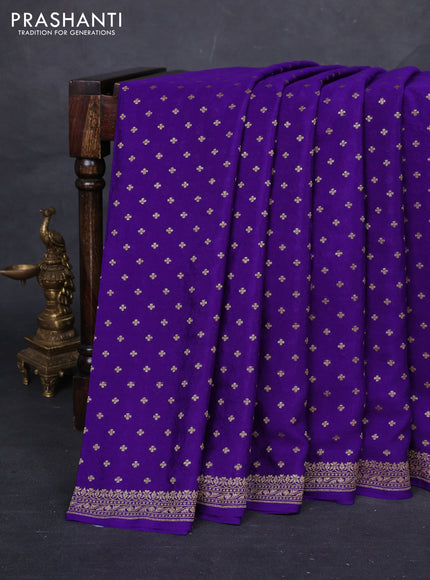Violet & Green Banarasi Crepe Saree