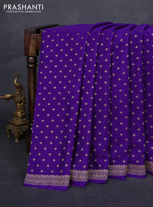 Violet & Green Banarasi Crepe Saree