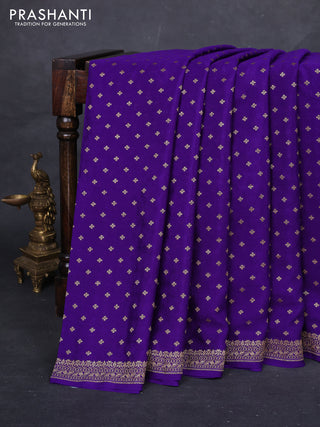 Violet & Green Banarasi Crepe Saree