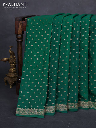 Green & Red Banarasi Crepe Saree