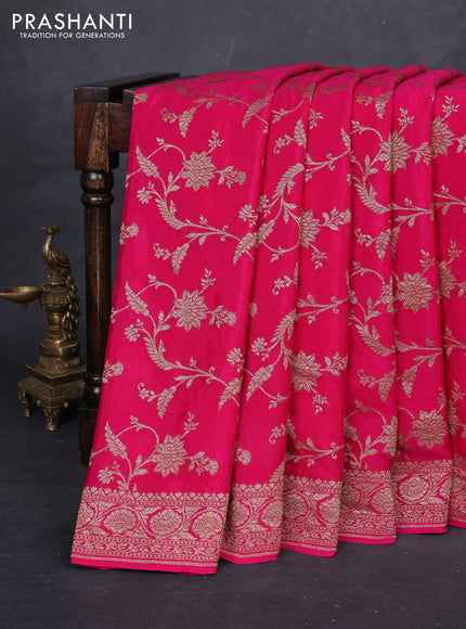 Pink Banarasi Crepe Saree