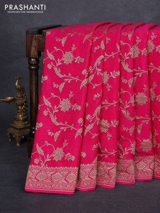 Pink Banarasi Crepe Saree