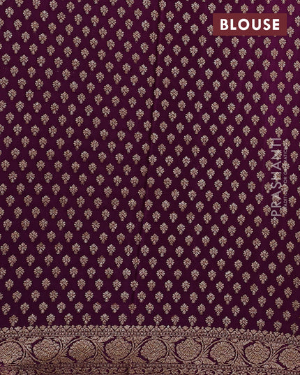 Wine Banarasi Crepe Saree