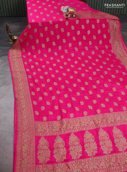 Pink Banarasi Crepe Saree