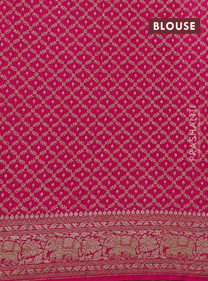 Pink Banarasi Crepe Saree