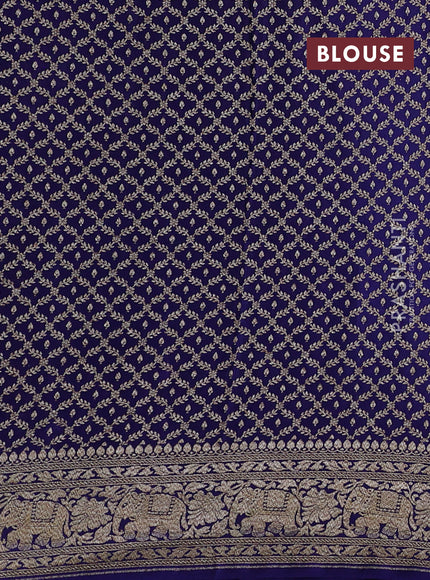 Blue Banarasi Crepe Saree