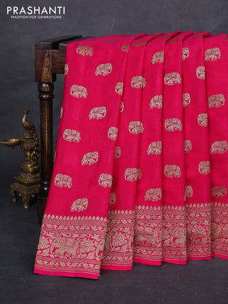 Pink Banarasi Crepe Saree