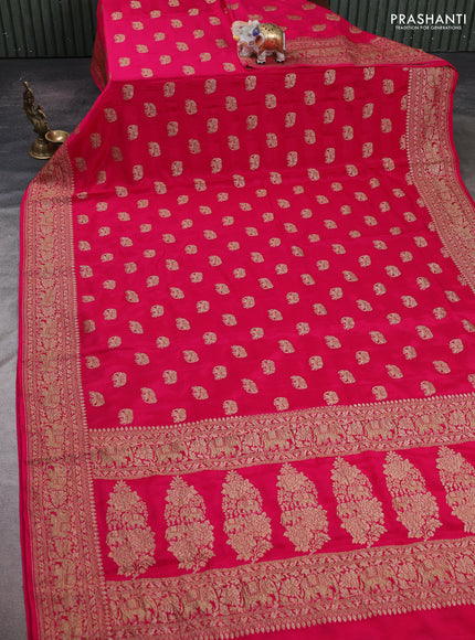 Pink Banarasi Crepe Saree
