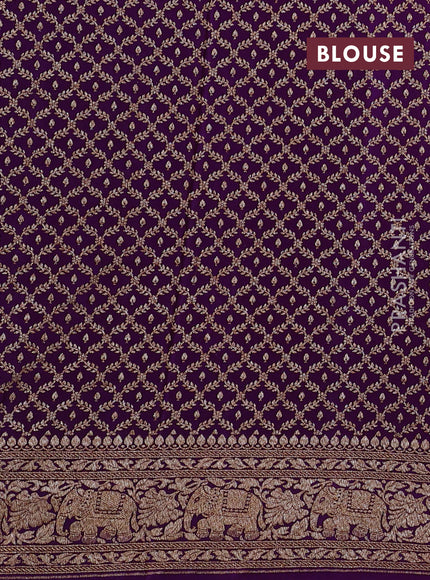 Purple Banarasi Crepe Saree