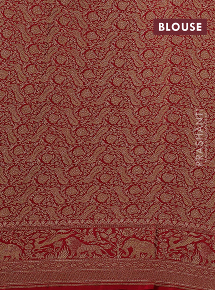 Black & Maroon Banarasi Crepe Saree