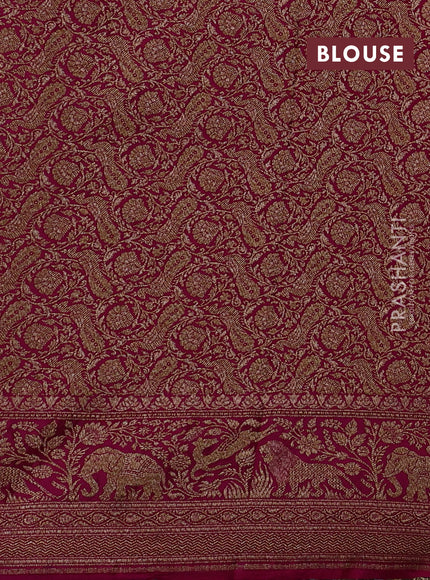 Purple & Pink Banarasi Crepe Saree