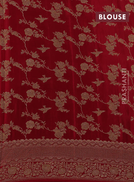 Black & Maroon Banarasi Crepe Saree - Ganga Jamuna Border