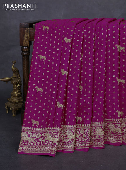 Pink Banarasi Crepe Saree