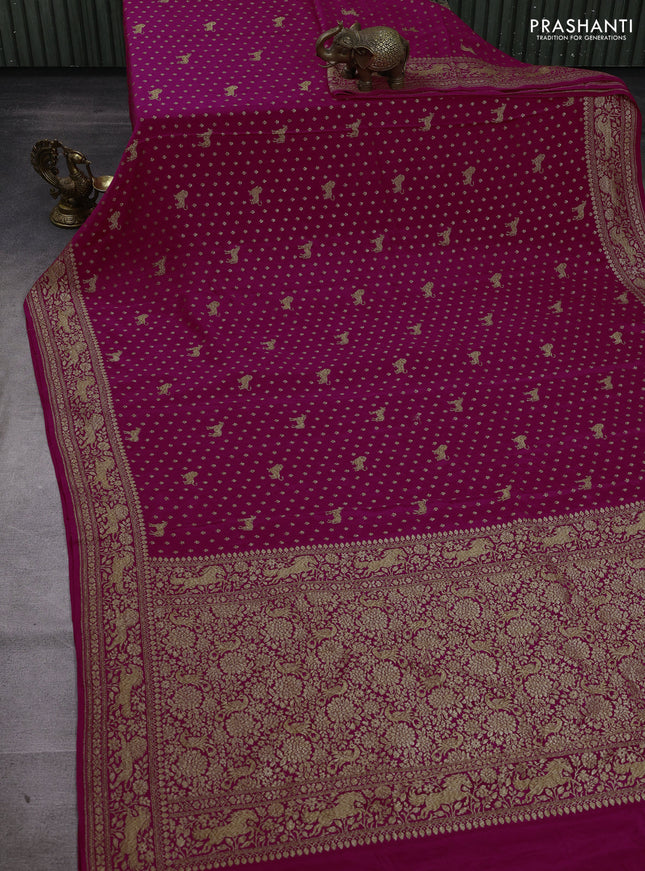 Pink Banarasi Crepe Saree