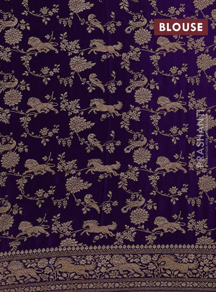 Violet Banarasi Crepe Saree