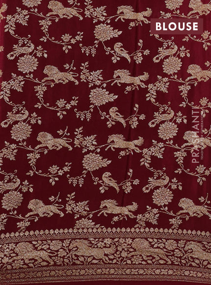Maroon Banarasi Crepe Saree