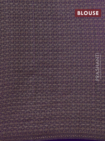 Pink & Purple Banarasi Crepe Saree