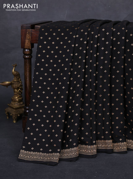 Black & Red Banarasi Crepe Saree